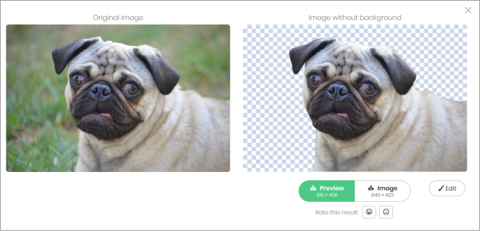 Remove Image Background画像変換犬の場合